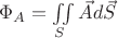 $\Phi_A = \iint\limits_S \vec A d\vec S$