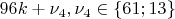 $96k+\nu_4, \nu_4\in\{61; 13\}$