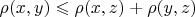 $\rho(x,y)\leqslant\rho(x,z)+\rho(y,z)$