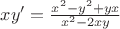 $xy'=\frac{ x^2-y^2+yx }{ x^2-2xy }$