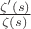 $\frac{\zeta'(s)}{\zeta(s)}$