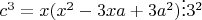 $c^3=x(x^2-3xa+3a^2) \vdots 3^2$