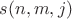 $s(n,m,j)$ $s(n,m,j)$