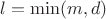 $l=\min(m,d)$