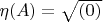 $\eta (A)=\sqrt{(0)}$