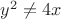 $y^2\neq 4x$