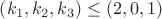 $\left(k_1, k_2, k_3\right)\leq \left(2,0,1\right)$