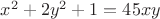 $x^2+2y^2+1=45xy$ $x^2+2y^2+1=45xy$