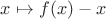 $x\mapsto f(x)-x$