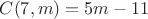 $C(7,m)=5m-11$