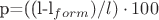 p={((l-l_{form})/l)\cdot100}