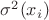 $\sigma^2(x_i)$