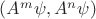 $(A^m\psi,A^n\psi)$