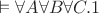 $\vDash \forall A\forall B\forall C.1$