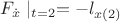 $F_{\dot{x}} \mid_{t=2} = - \l_{x(2)} $
