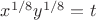 $x^{1/8}y^{1/8}=t$
