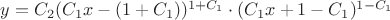 $y = C_2(C_1x-(1+C_1))^{1+C_1}\cdot(C_1x+1-C_1)^{1-C_1}$