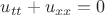 $u_{tt}+u_{xx}=0$