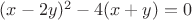 $(x-2y)^2 - 4(x+y)=0$