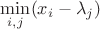 $\min\limits_{i,j}(x_i - \lambda_j)$