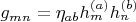 $g_{mn}=\eta_{ab}h_m^{(a)}h_n^{(b)}$