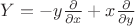 $Y=-y\frac{\partial}{\partial{x}}+x\frac{\partial}{\partial{y}}$