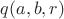 $q(a,b,r)$