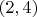 $(2, 4)$