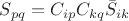 $S_{pq}=C_{ip}C_{kq}\bar{S}_{ik}$