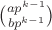 $\binom{ap^{k-1}}{bp^{k-1}}$