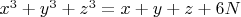 $x^3+y^3+z^3=x+y+z+6N$