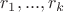 $r_1, ..., r_k$