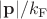$|\mathbf{p}|/k_{\mathrm{F}}$