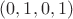 $(0, 1, 0, 1)$