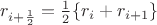 $r_{i+\frac12}=\frac12\{r_{i}+r_{i+1}\}$