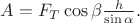 $A=F_T\cos\beta\frac{h}{\sin\alpha}.$