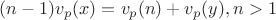 $(n-1)v_p(x)=v_p(n)+v_p(y), n>1$