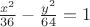 $\frac{x^2}{36} - \frac{y^2}{64}=1$