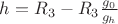 $h=R_3 - R_3\frac{g_0}{g_h}$