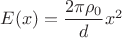$E(x)=\dfrac{2\pi\rho_0}{d}x^2$