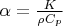 $\alpha=\frac {K} {\rho C_p}$