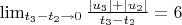 $\lim_{t_3-t_2 \to 0}\frac{|u_3|+|u_2|}{t_3-t_2}=6$