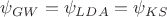 $\psi_{GW}=\psi_{LDA}=\psi_{KS}$