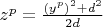 $
z^p  = \frac{{\left( {y^p } \right)^2  + d^2 }}{{2d}}
$