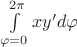 $\int\limits_{\varphi=0}^{2\pi} x y' d\varphi$
