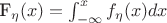 F_\eta(x) = \int_{-\infty}^{x} f_\eta(x) dx