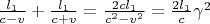 $\frac{l_1}{c-v}+\frac{l_1}{c+v} = \frac{2 c l_1}{c^2 - v^2}= \frac{2 l_1}{c} \gamma^2$