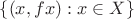 $\{(x,fx):x\in X\}$