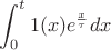 $$\int_{0}^{t} 1(x) e^{\frac {x} {\tau}} dx$$