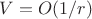 $V=O(1/r)$